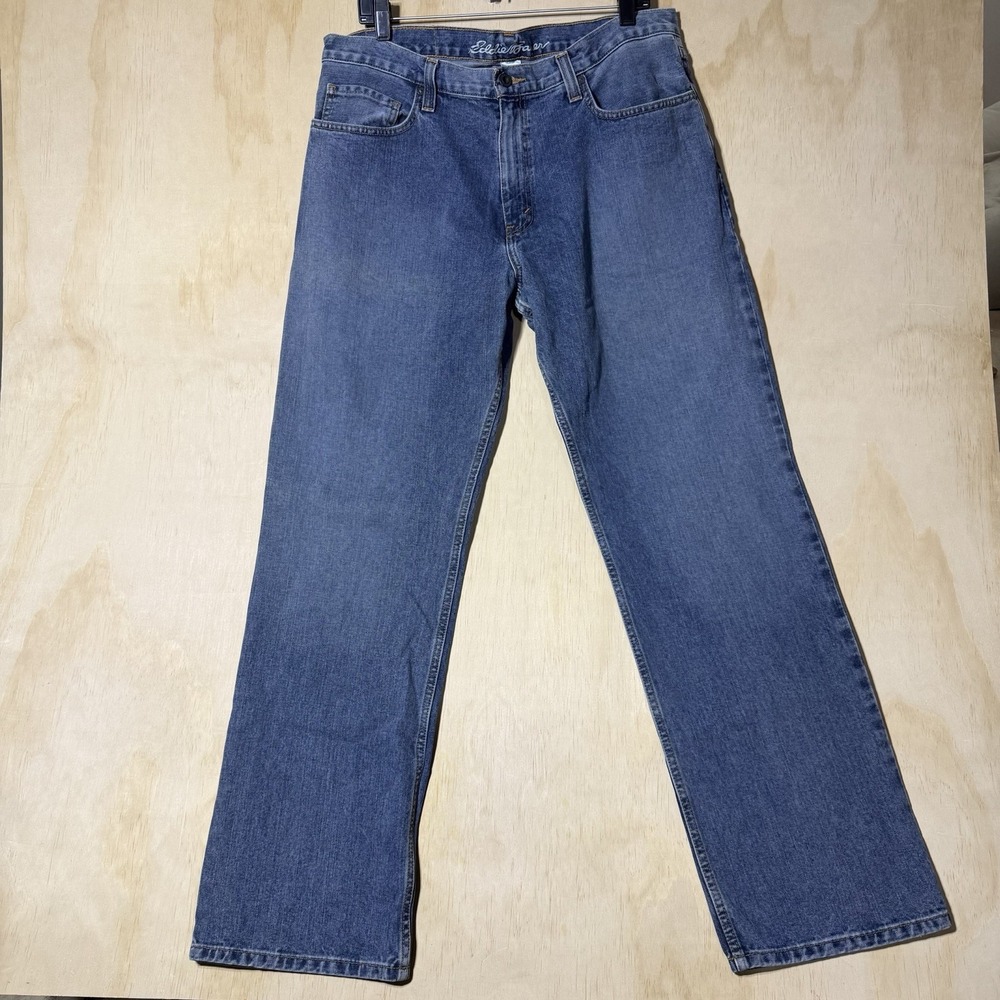 Eddie Bauer Mens Jeans 34x32 Blue Denim Straight Leg Classic 5 Pocket